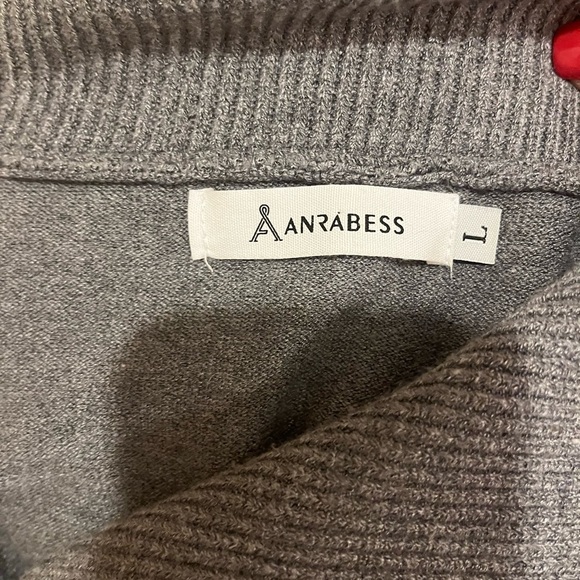 ANRABESS Oversized Quarter Zip Sweater, circle pull, size L - Picture 2 of 5